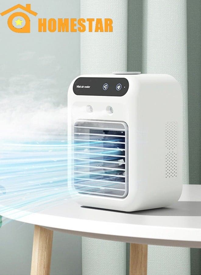 Portable Air Conditioners, 1800mAh Rechargeable Mini Air Conditioner With 2 Cool Mists, Upgraded Personal Desk Air Cooler With 500ML Water Tank For Room, Travel, Office