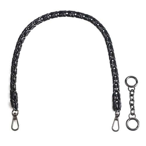 BEAULEGAN Purse Chain Handles Short Strap Microfiber Leather Replacement for Handbag or Shoulder Bag Set of 2 236 Inch LongGunmetal