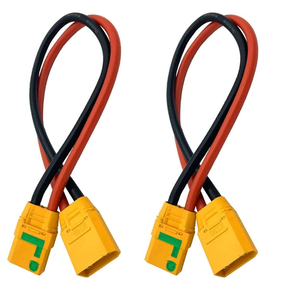 XT90-S Anti-Spark Female to XT90 Male Plug Extension Wire Cable Lead Silicone Wire 10AWG for RC Lipo Battery FPV Drone Large Model Airplane 30CM (2pcs)