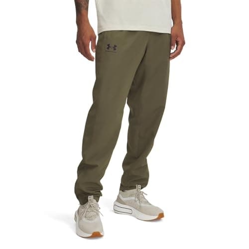 Under Armour Mens Rival Woven Windbreaker Pants 390 Marine OD Green Black Medium