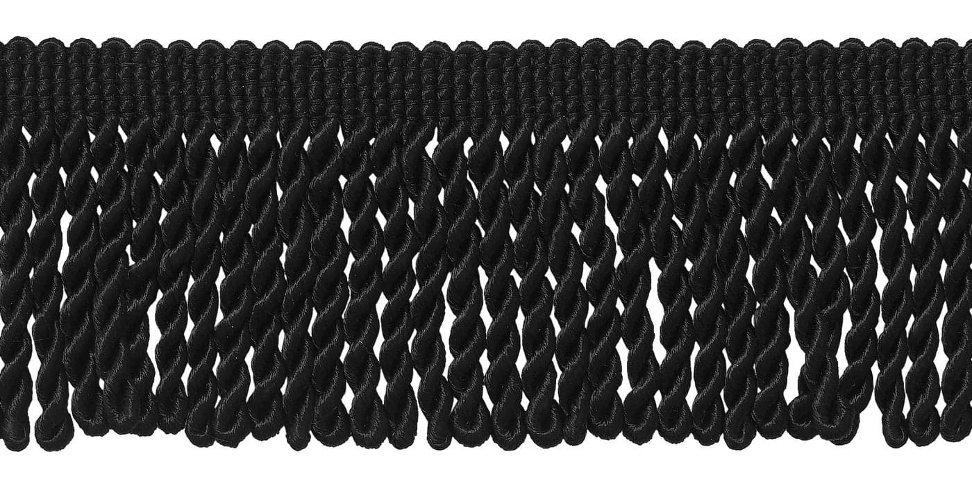 2 12 6cm Long Bullion Fringe Trim EF25 Pure Black K9 Jet Black 10 Yard Value Pack 95m30 ft