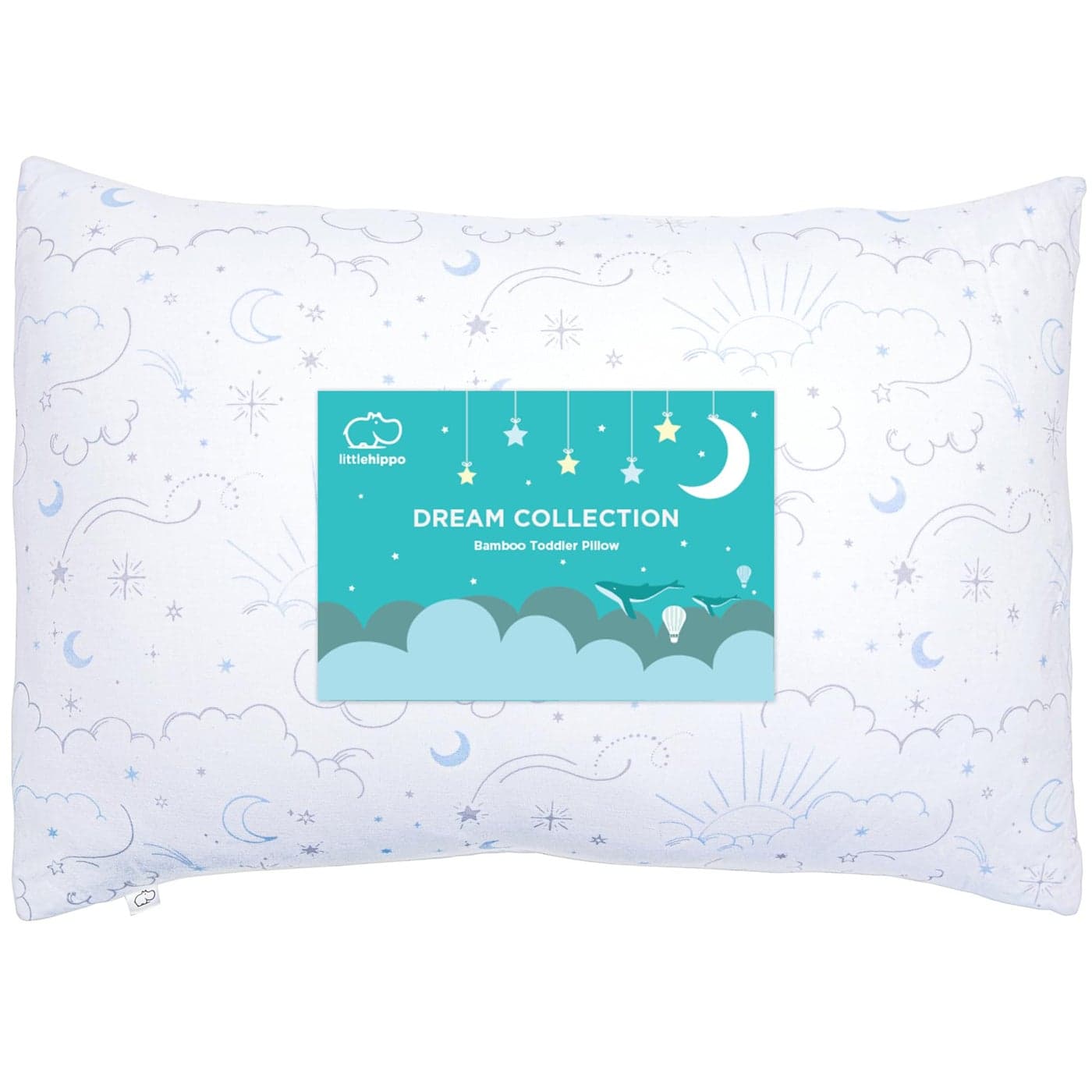 LittleHippo Toddler Pillow with Viscose Derived from Bamboo Pillowcase 13x18 Hypoallergenic Toddler Pillow for Sleeping Kids Travel Mini Bed Bedroom Car Playroom and Nursery Celestial