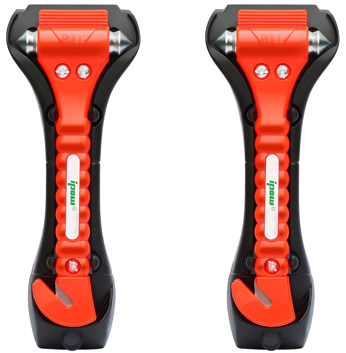 IPOW 2 Pack Car Window Breaker Seatbelt Cutter, Heavy Carbon Steel Glass Breaker Car Safety Hammer Emergency Escape Tool, Auto Rescue Life Saving Survival Kit for Car, Office, Home