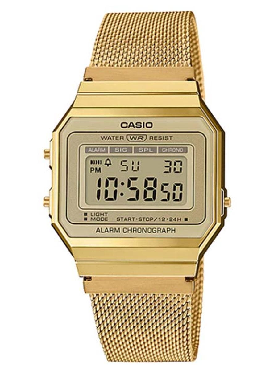 Unisex Vintage Collection Digital Wrist Watch A700WMG-9ADF Gold