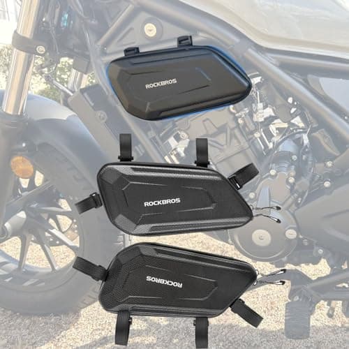 WOOGA Motorcycle Side Bag Waterproof,Tool Bag,Large Capacity,3.5 Gal (1.5 L),Hard Shell Carbon Look Water Stopping Zipper fit for Ho&nda REBEL CMX 250 CMX 300 CMX500 CMX 1100 (Right Bag)