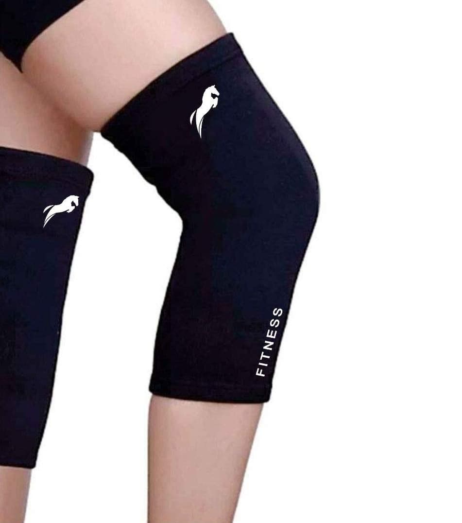 Just Rider Support Sleeve For Knee Cap Pain, Running, Gym, Sports For Men & Women (Black, Large)