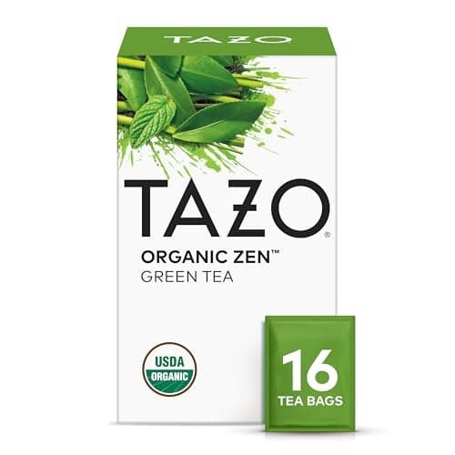 TAZO Organic Zen Green Tea Caffeinated Tea with Refreshing Lemongrass Spearmint 16 Total Bags