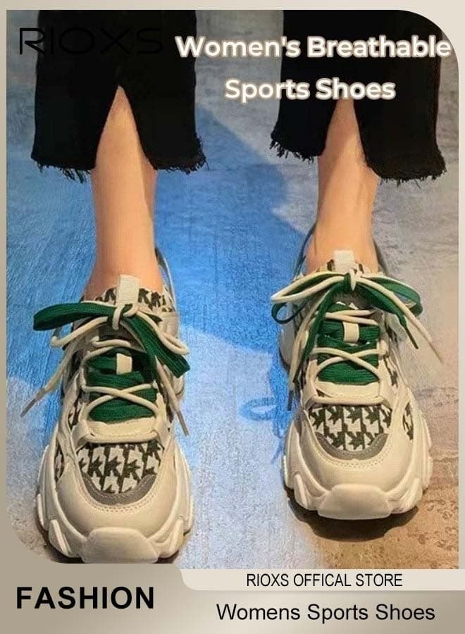 Women's Platform Shoes,Fashion Casual Sports Shoes,Breathable Chunky Sneakers For Women,Ladies Trainers,Comfort Trendy Athletic Shoes For Workout Walking Running Jogging,Tennis Shoes, Ladies Athlesiure Trainers