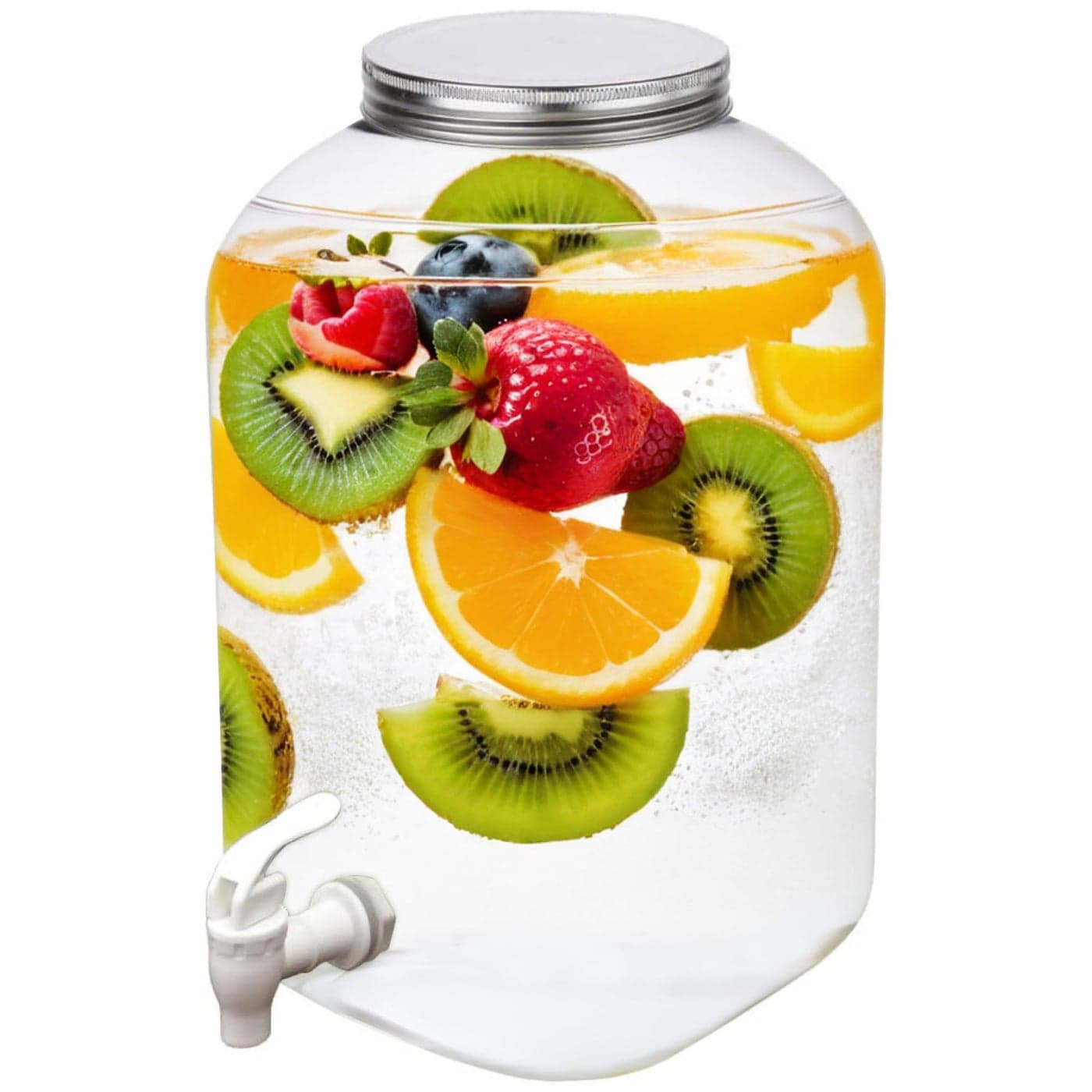 Lilys Home Plastic Beverage Dispenser with Spigot 2 Gallon Drink Holder for Water Juice Tea Ideal for Parties Lemonade Stands Events