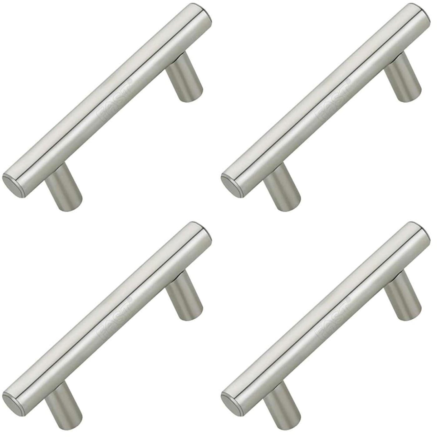 FAST FH85 SS Silver 12mm Stainless Steel Cabinet Pull Handle for Furniture Drawers 4Pcs Total Length 4inch Hole to Hole64mm