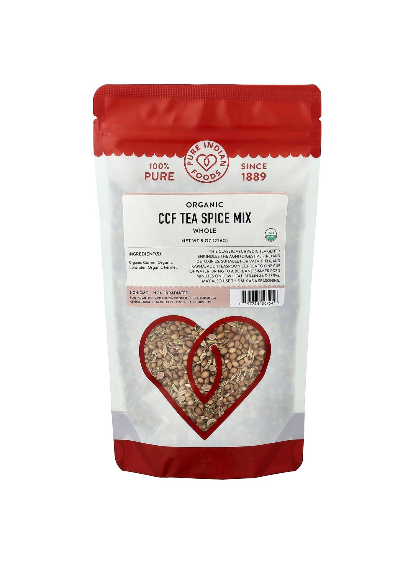 Organic CCF Tea Spice Mix, Whole, 8 oz (226 g)