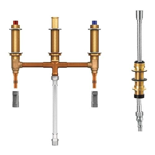 Moen 9797 Roman Tub with Shower Diverter 10-Inch Centers with 1/2-Inch PEX and 1/2-Inch CPVC Adapters