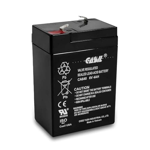 Casil CA640 6V 4Ah SLA/AGM Sealed Lead Acid Maintenance-Free Rechargeable Battery – F1 Terminals