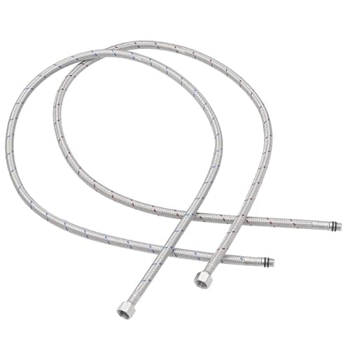 BATHLAVISH 40" Length Faucet Supply Lines 3/8" Comp x M10 Male Connector Line Braided Stainless Steel Nylon Sink Hose Extension for Bathroom Kitchen Faucet 2Pcs (1 Pair)