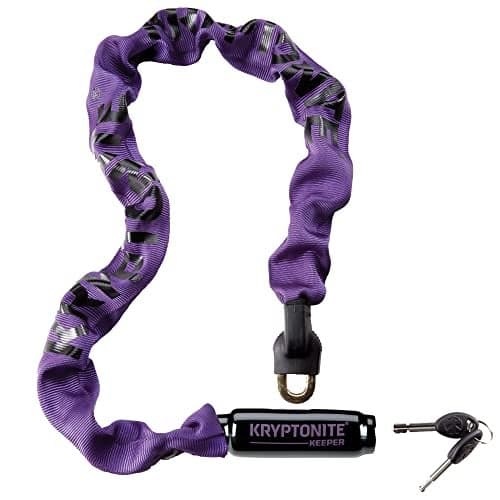 Kryptonite Keeper 785 Bike Chain Lock, 2.8 Feet Long Heavy Duty Anti-Theft Bicycle Chain Lock with Keys for Bike, Motorcycle, Scooter, Bicycle, Door, Gate, Fence,Purple