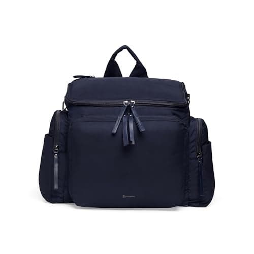 Growgether MOVA 3-in-1 Diaper Bag 40L | Multifunctional Baby Bag with Thermal Bottle Pockets, Magnetic Closures & Luggage Sleeve | Sling-to-Backpack, Waterproof, Easy Access, Lightweight- Navy