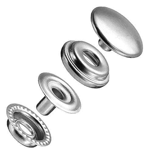 60Sets 125mm Stainless Steel Fastener Snap Press Stud Button Kits for Coats Bags Leathers Marine Boat Canvas Silver No Tools