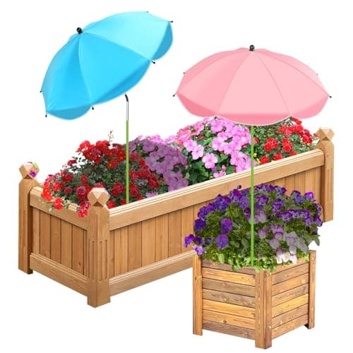 2 Pack Upgraded Plant Umbrellas for Outdoor Plants, 26" Larger Garden Plant Umbrella Shade with Adjustable Angle, 43.4" Higher Sun Shade for Plants, Potted Plant, Garden Beds (Pink & Blue)