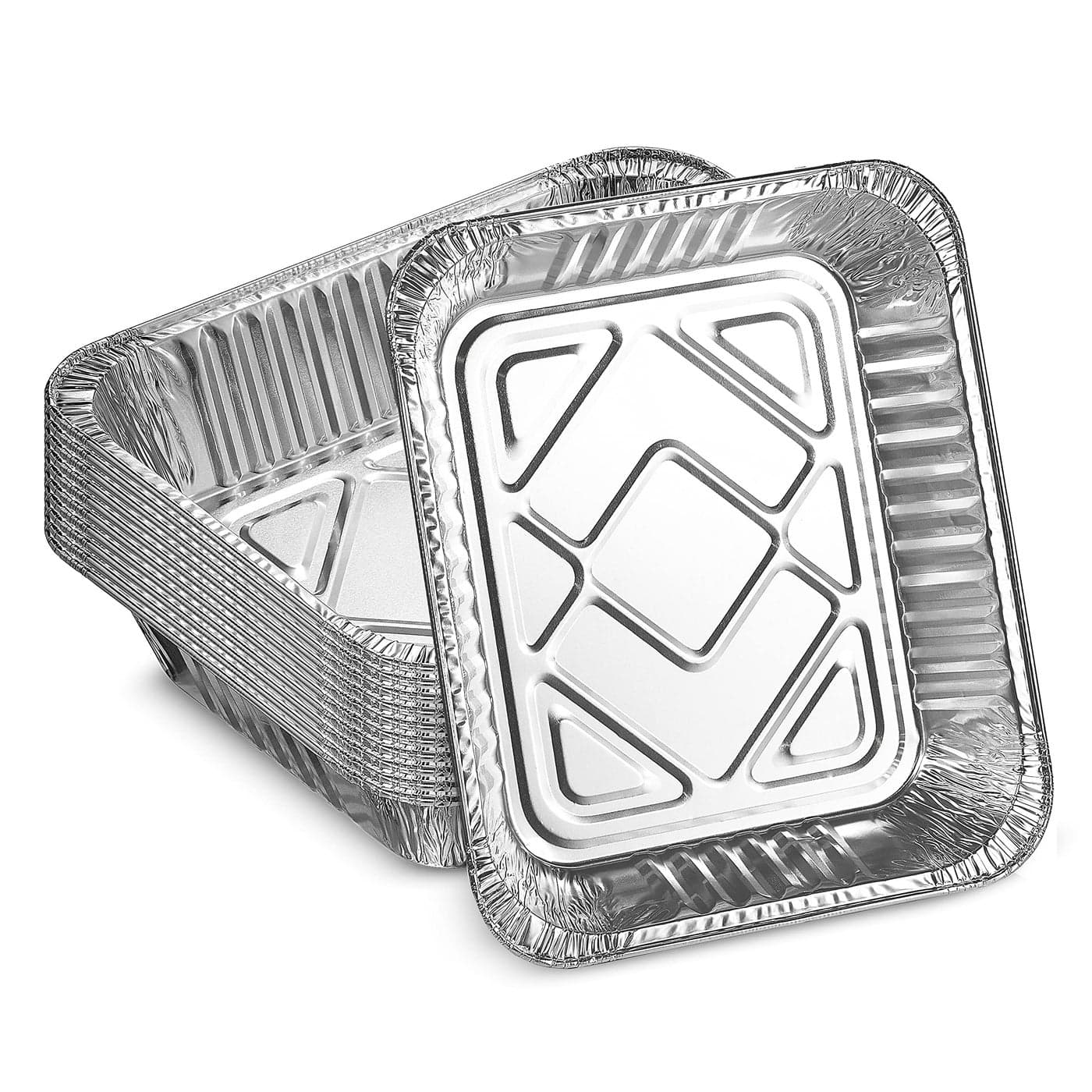 MontoPack Aluminum Foil Pans Half Size Roasting Chafing Pan Bulk 10 Pack of 9x13 Tins for Cooking Baking Catering Heavy Duty Disposable Cookware Steam Table Trays for Buffet Food Prepping