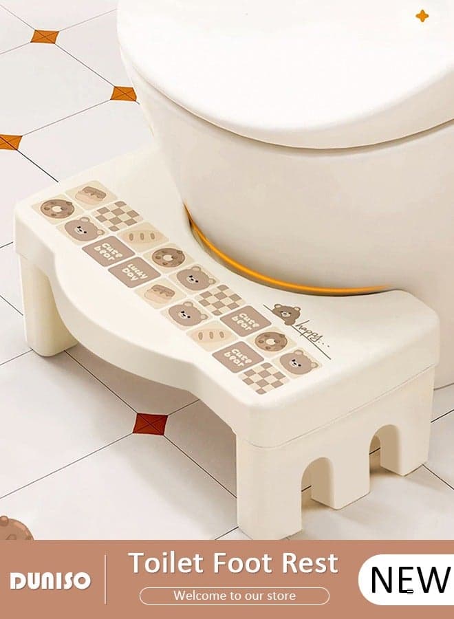 Toilet Foot Rest, Non-Slip Toilet Stool for Bathroom, Portable Foot Stool, Multifunctional Foot Rest, Pooping Stool, Potty Squatty Stool for Adults, Stable Foot Assistance Step Stool