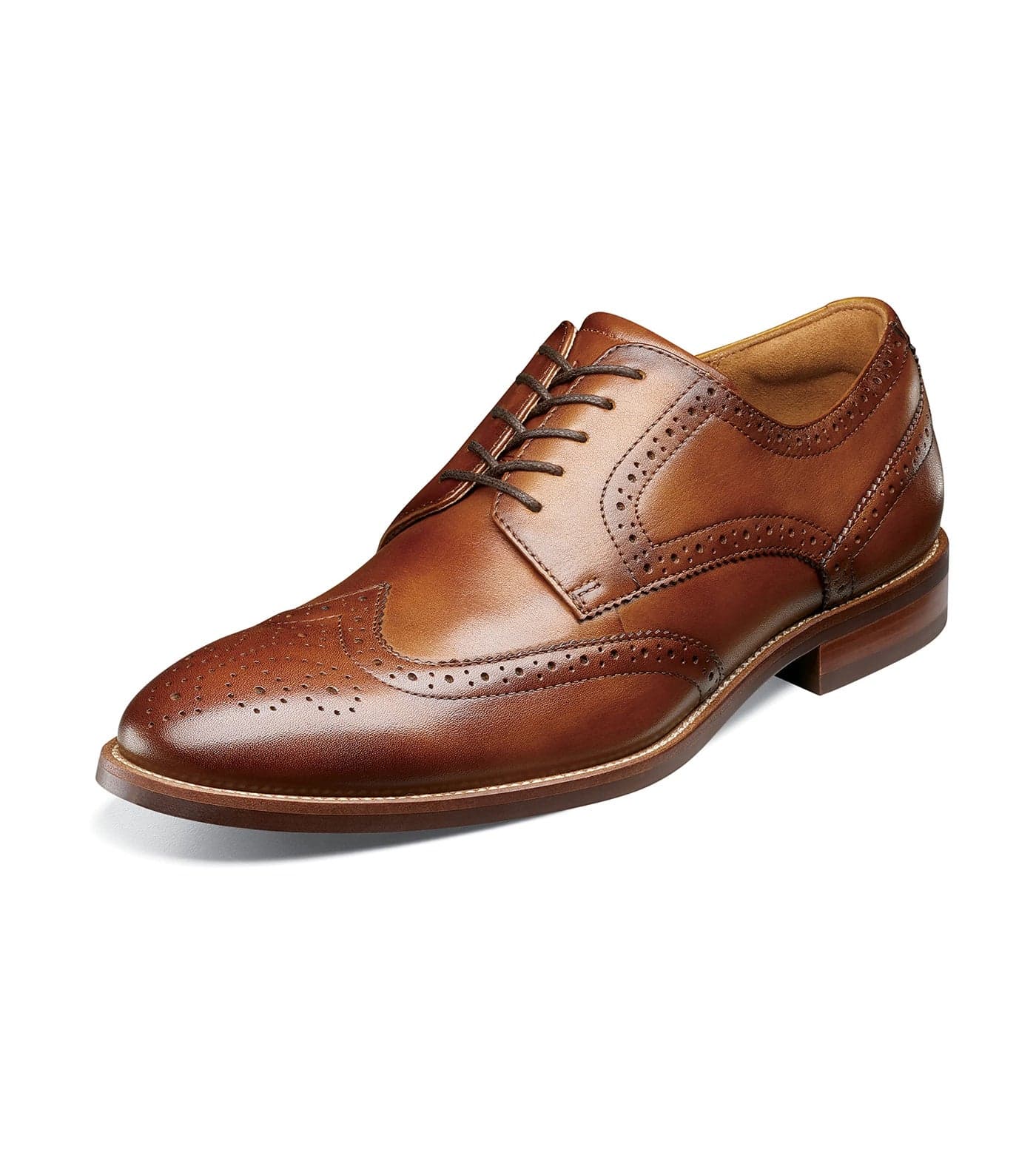 Florsheim Men's Rubano Wingtip Oxford, Cognac, 10.5