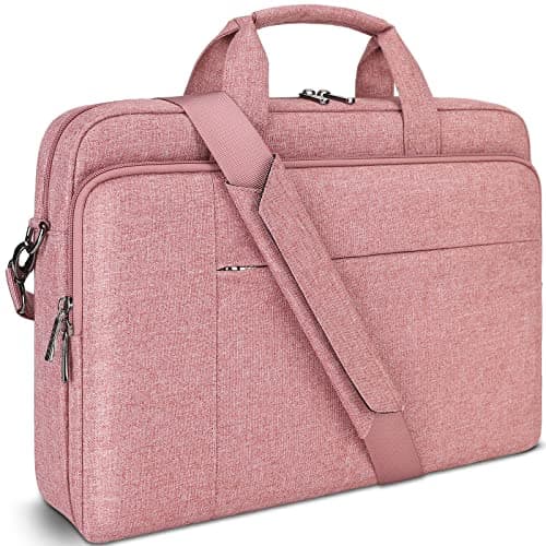 DOMISO 14 inch Laptop Messenger Bag Tote Bag for Women for Men,Business Travel Work Computer Bag Chromebook Case Briefcase,Compatible with 15 inch MacBook Air/Pro,14 inch HP Dell Lenovo ASUS, Pink