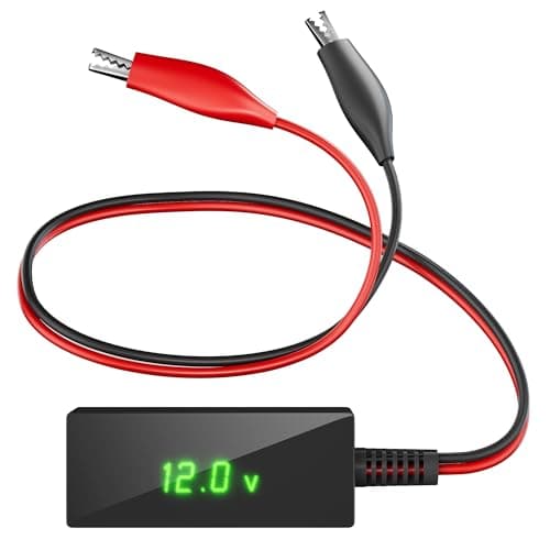 SUNAPEX Digital Battery Voltage Tester Battery Voltmeter with LCD Display and Alligator Clips 6V 12V 24V 48V Battery Checker for Golf Cart Motorcycle RV Marine Car OffGrid Solar Batteries
