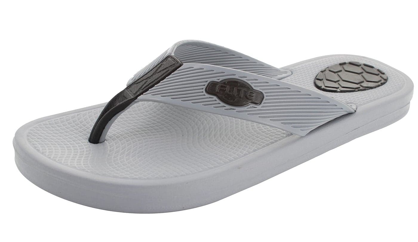 FLITE Men's Grey Black Flip Flops Thong Slipper -8 UK/India (42 EU) (FLN115G)