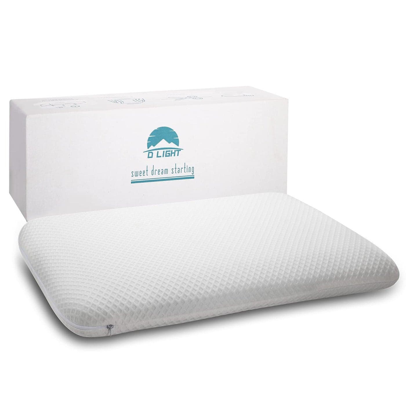 DLIGHT BD Ultra Slim 27 Stomach Sleeping Gel Infused Memory Foam Pillow Ultra Thin and Flat Design for Stomach and Back Sleepers