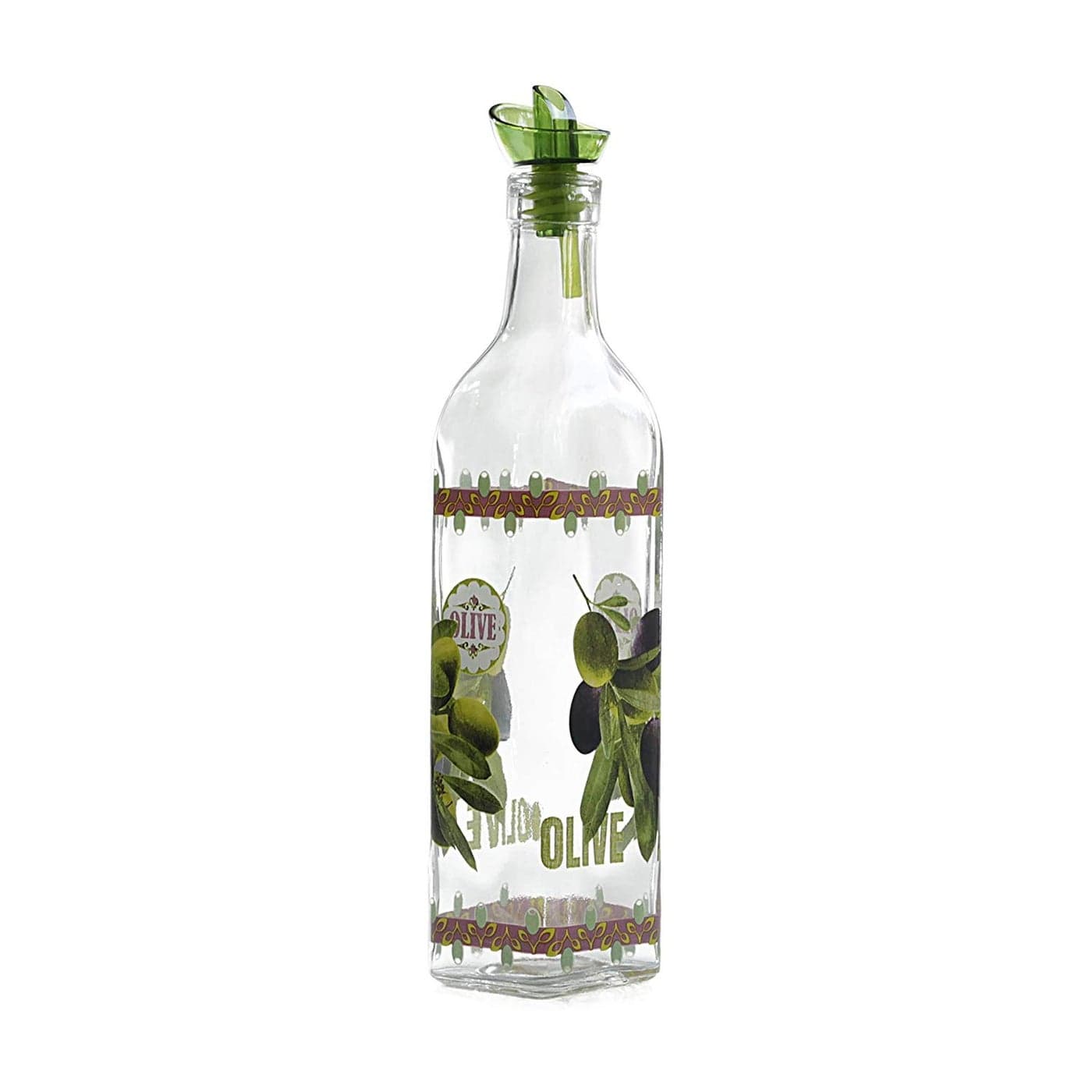 Grant Howard Olive Oil Vinegar Glass Cruet with Ergo Pourer 16 oz Multicolored