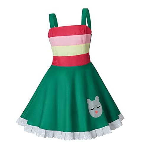 Saniplaycos Princess Star Butterfly Cosplay Dress Costume Green Mini Dress for Women