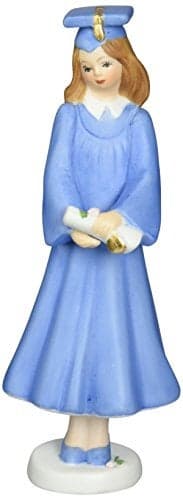 Enesco Growing Up Girls “Brunette Graduate” Porcelain Figurine, 7.5” Blue