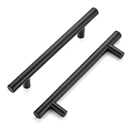 Ravinte 55 Pack | 7.38'' Cabinet Pulls Matte Black Stainless Steel Kitchen Drawer Pulls Cupboard Pulls Cabinet Handles 7.38”Length with 5” Hole Center