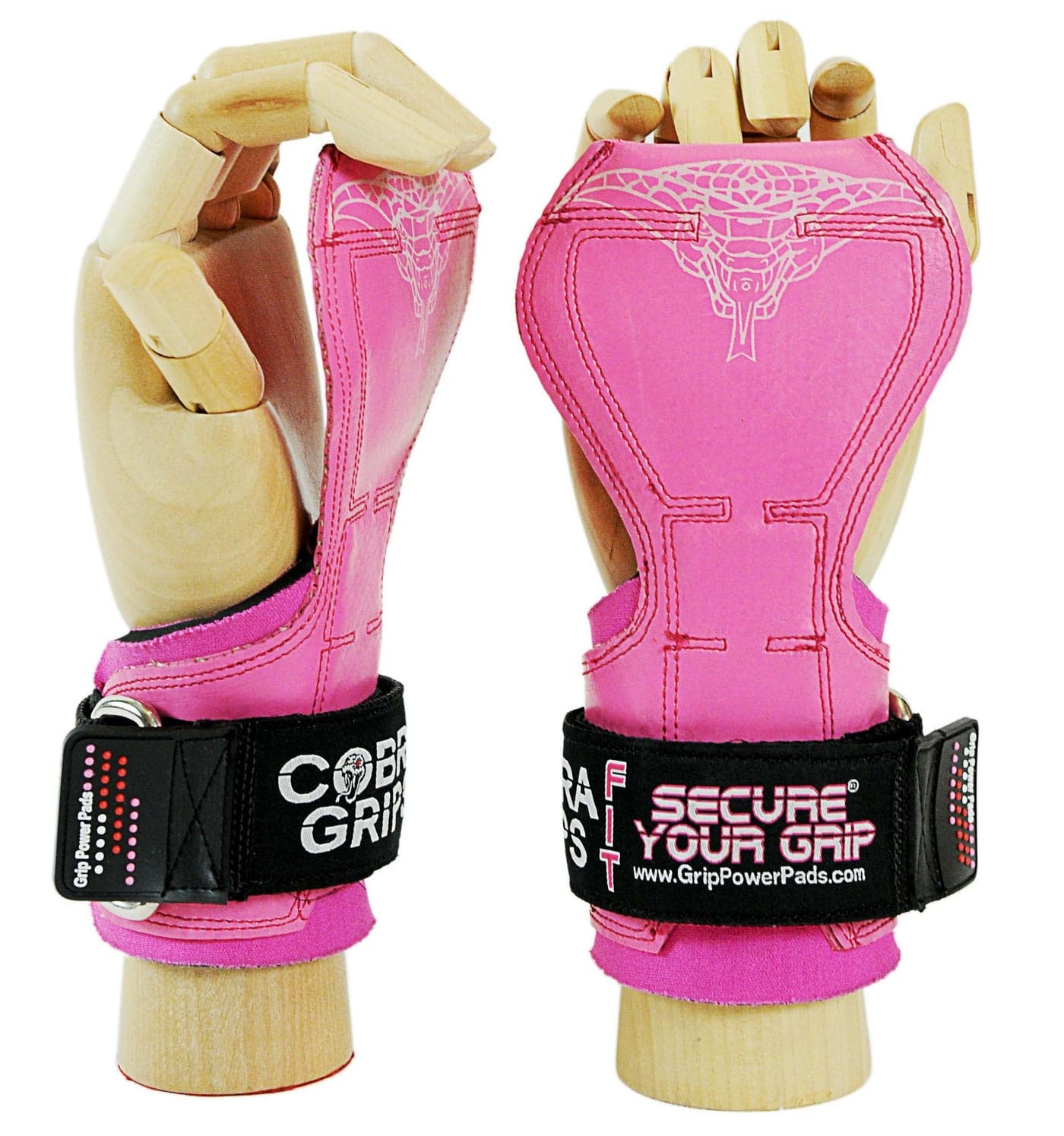 Grip Power Pads Cobra Grips FIT Weight Lifting Gloves, Heavy Duty Straps, Alternative to Power Lifting Hooks, For Deadlifts With Built in Adjustable Neoprene Padded Wrist Wrap Support