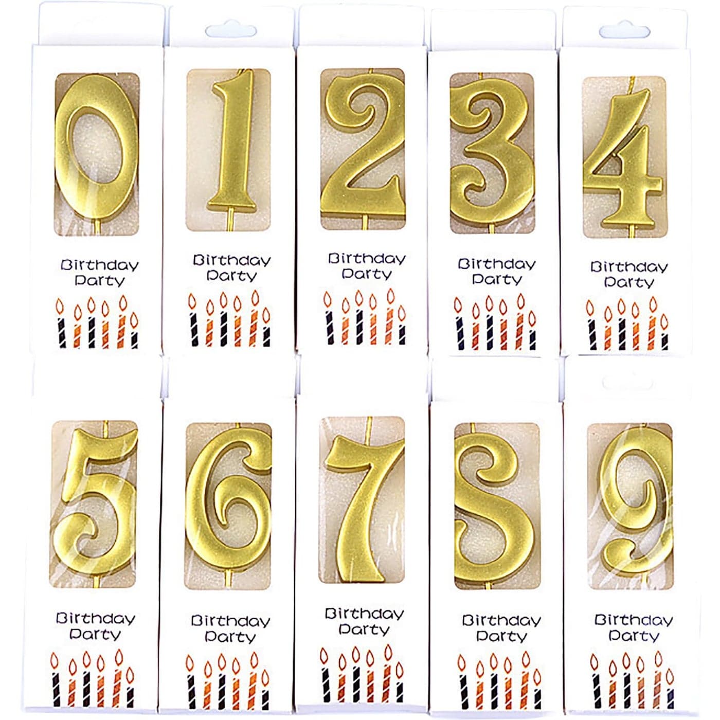10Pieces Numeral Birthday Candles Birthday Digital Candle Baking Dessert Cake Party Romantic Atmosphere Decoration Number 09 Cake Top Decoration for Birthdays Wedding Anniversaries Parties