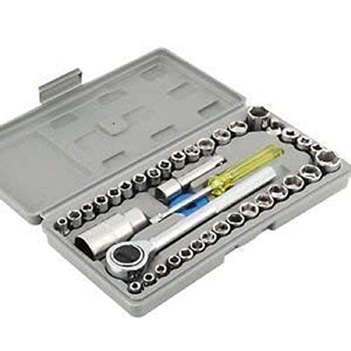 param Metal and Fiber Multi Purpose Combination Socket Wrench Hand Tool Kit Set 40 Pcs