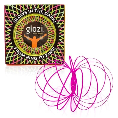 Mozi Glozi Geometric Magic Flow Easy to Use 3D Spiral Toy Glowing Spinning Bracelet for Children and Adults Pink