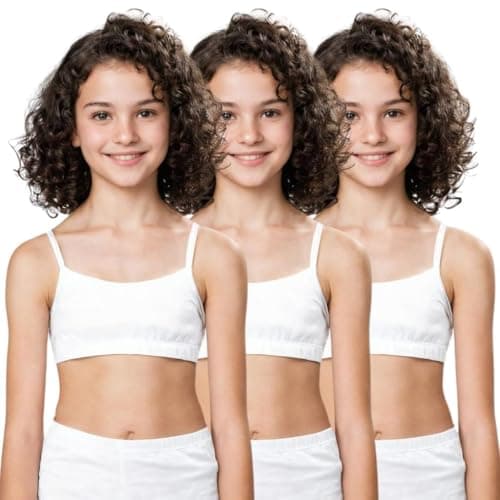 ADIRA | Bra for Teenagers Girls | Teen Bras with Flat Padding for Coverage | Gives Confidence At School | Beginners Bra with Comfortable Strecthy Cotton | Pack of 3 | White | XL