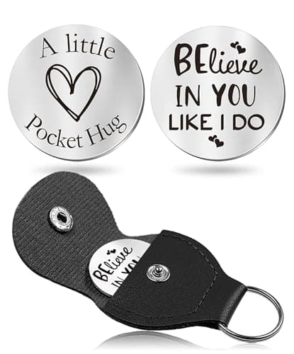CINDYHE Pocket Hug Token keychain Gifts for Men Women Him Her Dad Mom Son Daughter Brothers Sisters Teacher Boy Girl Friends (Believe in you like i do)