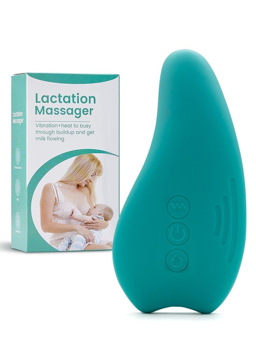 2-In-1 Warming Lactation Massager, Soft Breast Massager for Breastfeeding, Heat And Vibration Adjustable For Clogged Ducts, Improve Milk Flow