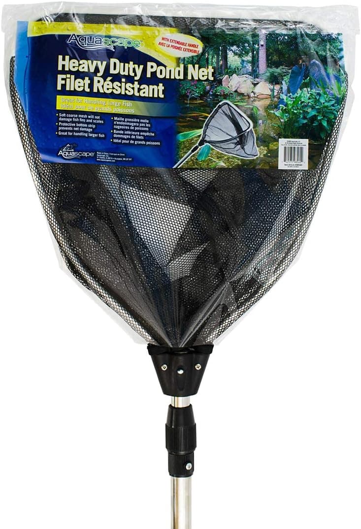 Aquascape HeavyDuty Pond Fish Net with Extendable Handle Durable Fine Mesh MultiPurpose Koi Fish Debris Removal Tool for Ponds Water Gardens 36 to 69 inches Telescoping Handle 98560