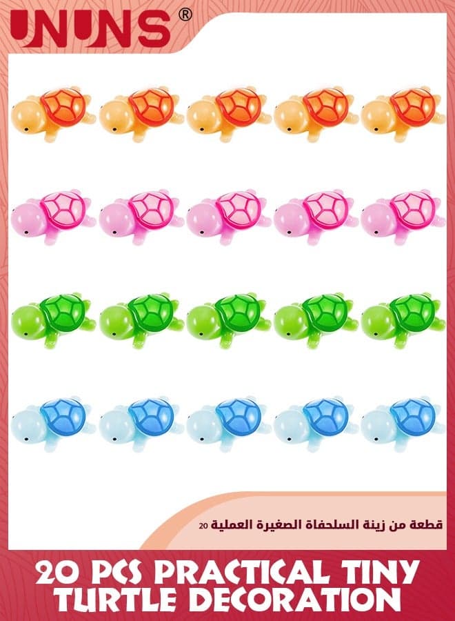 20 PCS Practical Tiny Turtle Decoration,1.4x3.3cm Luminous Miniature Figurines Ocean Ornaments Sea Turtle Figure For Ocean Animal Figurines DIY Home Garden Birthday Party Favor