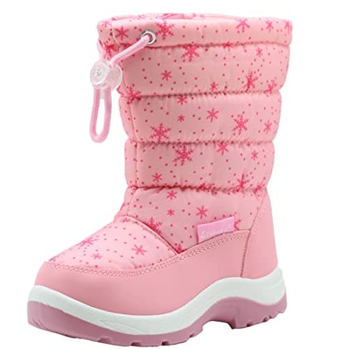 Apakowa Kid's Girls Cold Weather Snow Boots (Toddler/Little Kid) (10 M US Toddler, Pink2)