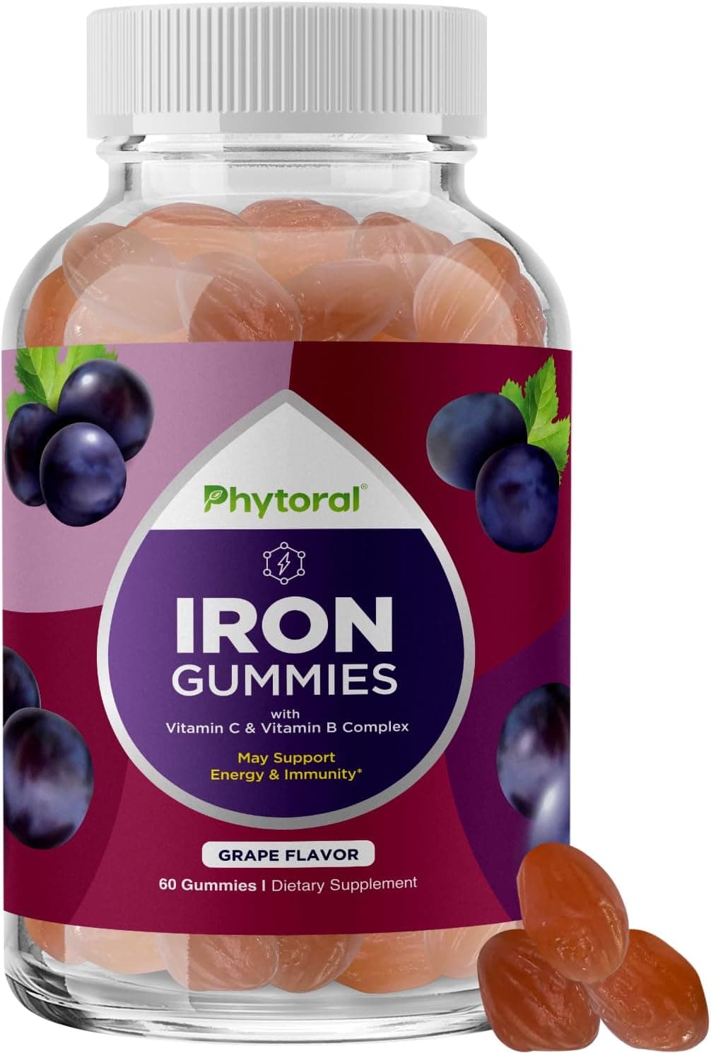 Iron Gummies for Adults - Grape Flavor