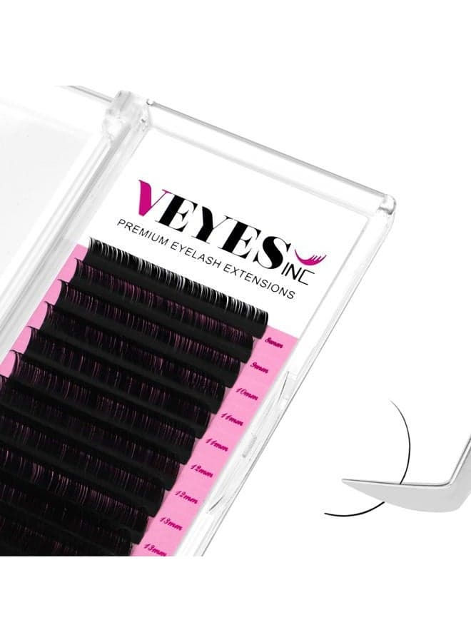Classic Volume Lash Extensions 0.03-0.20 J/B/L/C/CC/D/DD Curl 5-25mm Mixed & Single Length Tray, Premium Silk Eyelashes, Professional Supplies for Lash Techs(Matte Black 0.15 D 8-16mm)