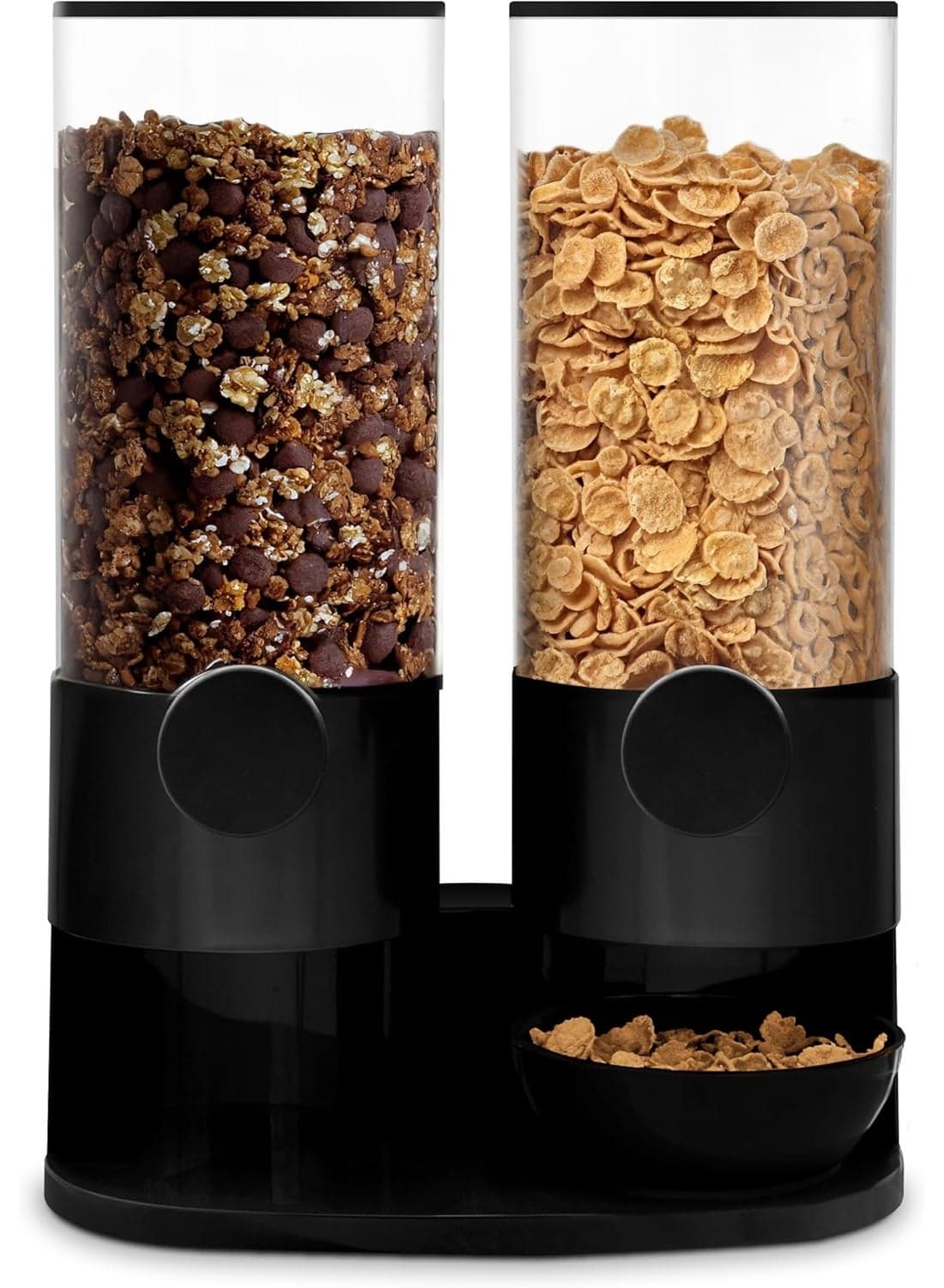 Two-Compartment Dry Food Dispenser, Stylish Countertop Cereal Storage Container for Organized Kitchens, Perfect for Grains, Snacks, Candy, Coffee Beans, and Pet Food