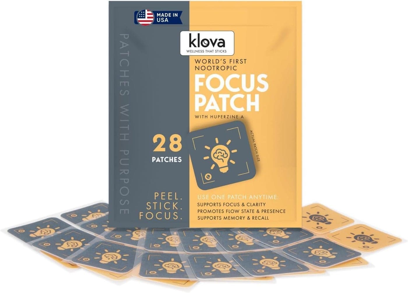 Klova Wellness Patches Ditch The Pills Gummies Tablets Patches are Highly Absorbable and Last Up to 8 Hours Nootropic Focus Patch
