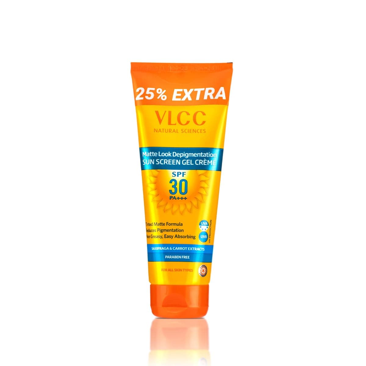 VLCC Natural Tinted Matte SPF 30 PA Sunscreen Provides UV Rays Protection Helps Reduce Tanning Non Greasy Suits All Skin Types and Tones 441 Oz125 g