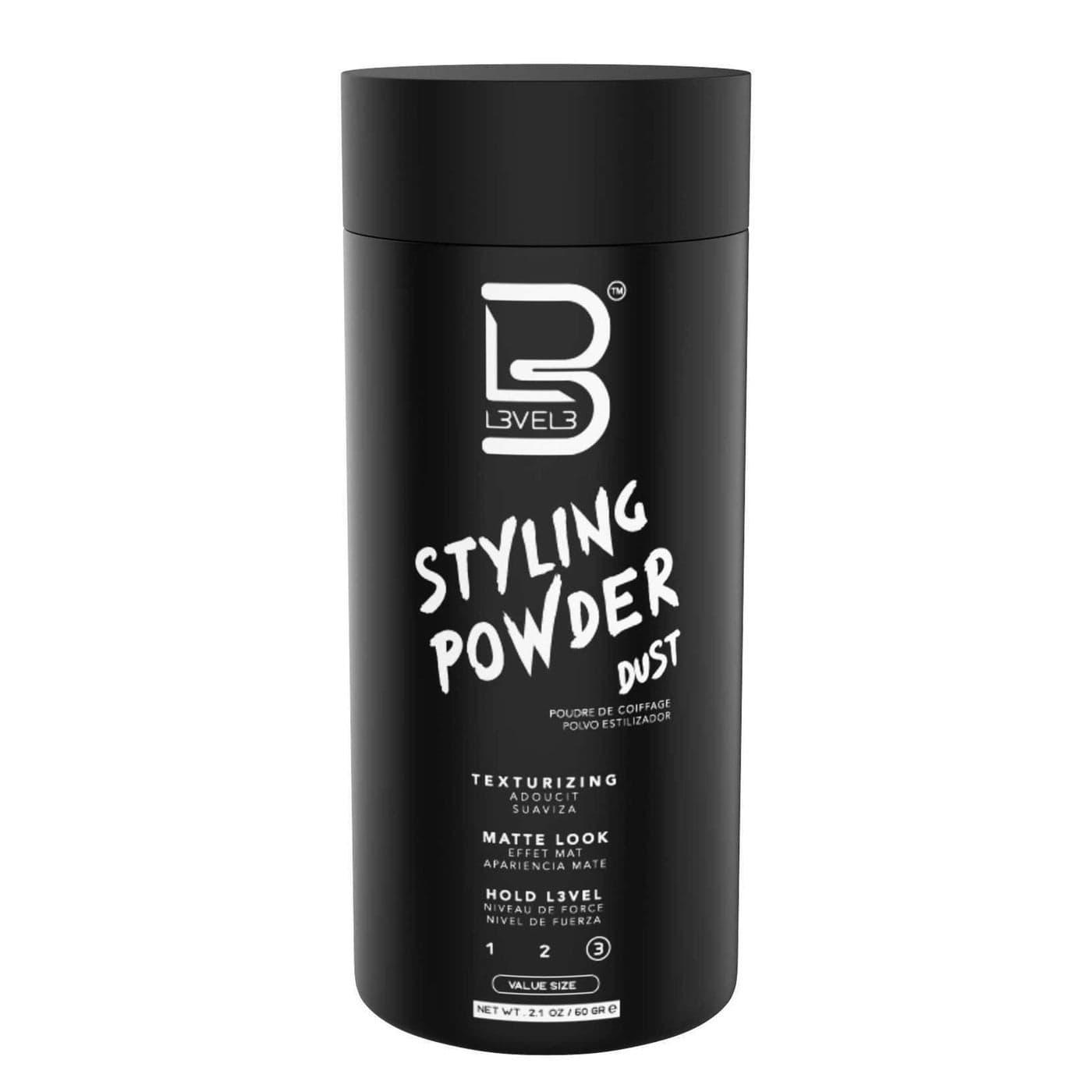 L3 Level 3 Styling Powder Natural Look Mens Powder Easy to Apply with No Oil or Greasy Residue Large 60 Grams
