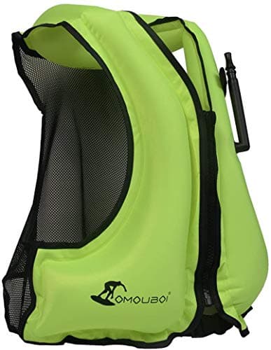 OMOUBOI Inflatable Snorkel Vest Kayak Inflatable Buoyancy Vest for Adults Snorkel Jackets for Swimming Snorkeling Paddling Boating Water Sports Beginner Adults-Only 105-220 lbs